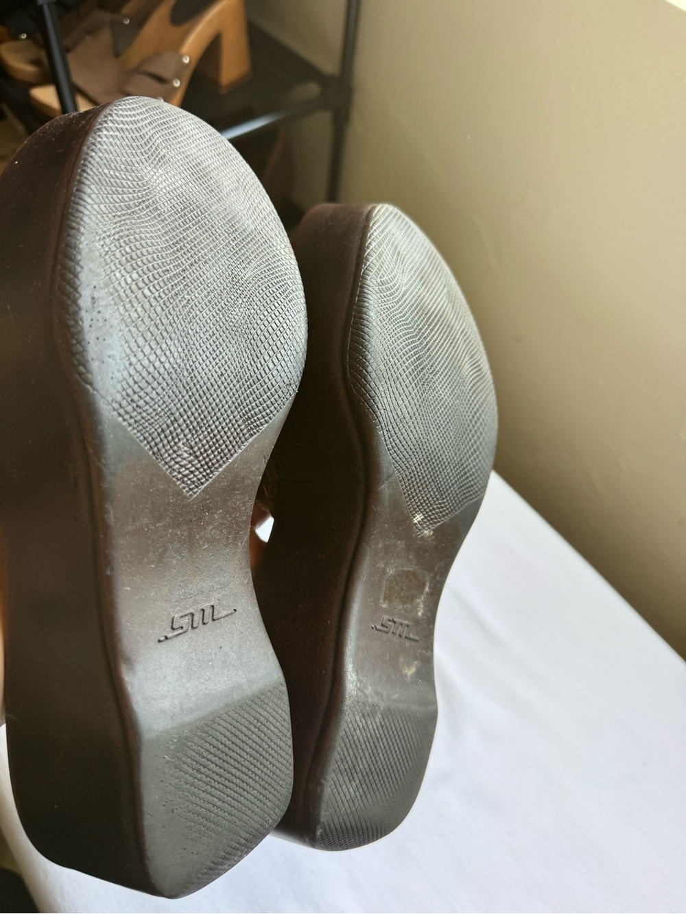 Y2K 2000s Steve Madden Brown woven platform slides Y2K boho vibe 🤎 Size 8/8.5 - Picture 3 of 6